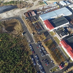 If we rise even higher toward the clouds, to the left of LUKOIL ESP Service there is a forest area with small pine and birch trees.